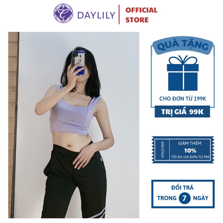 Áo Bra Thể Thao Chống Sốc DAYLILY, Áo Ngực Tập Gym Thể Thao Co Dãn 4 Chiều Dáng Croptop