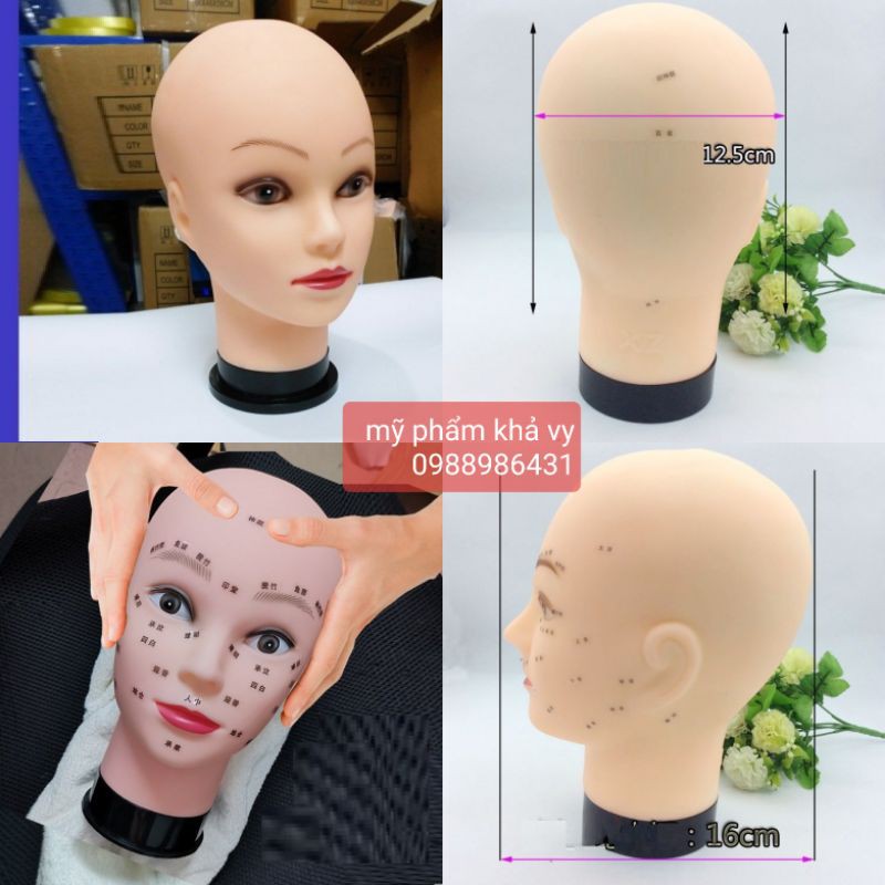 Đầu manocanh học nối mi massage bấm huyệt