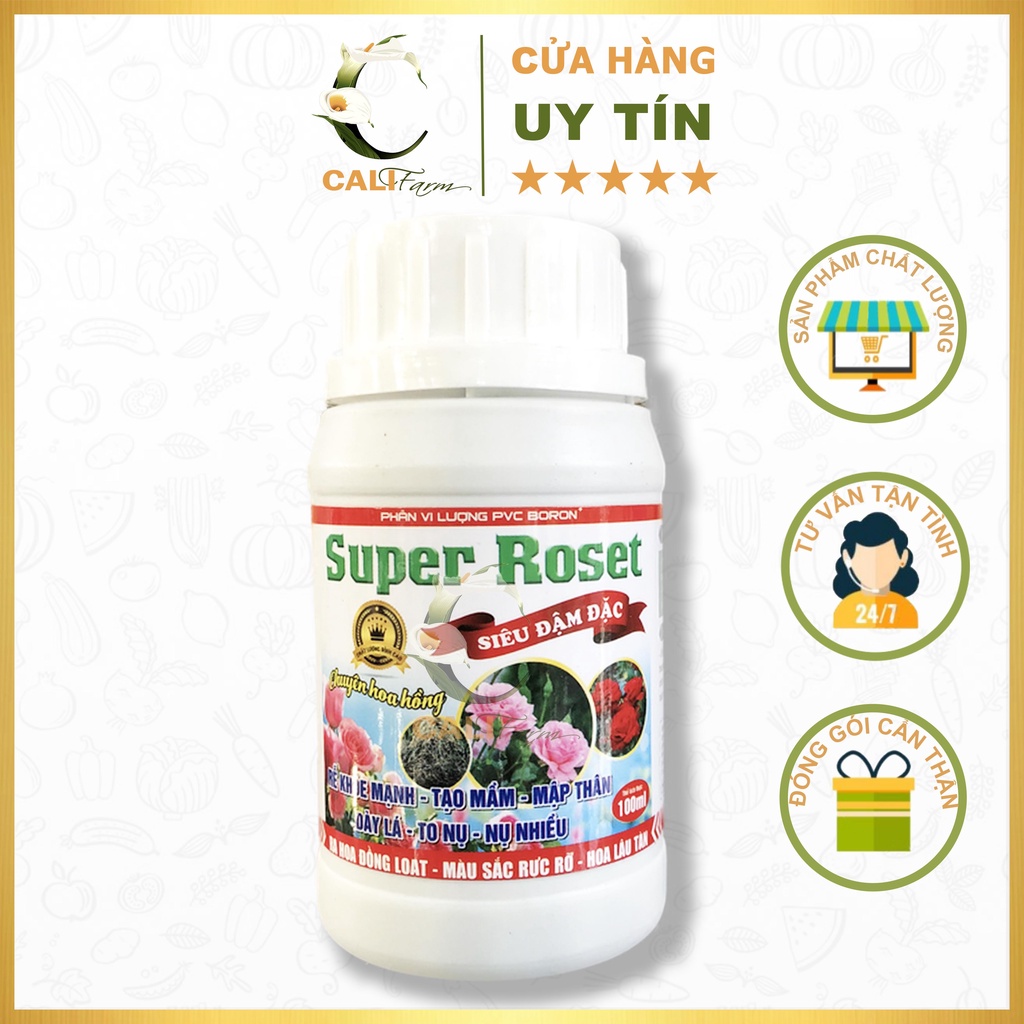 Phân Bón SUPER ROSET 100ml Rễ khỏe - Tạo Mầm - Mập Thân - Dày Lá - To Nụ - Nụ Nhiều - Màu Sắc đẹp