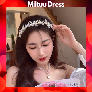 Bờm ngọc đính đá pha lê nhân tạo bờm tóc lấp lánh thời trang sang trọng tiểu thư xinh xắn Miituu BN4