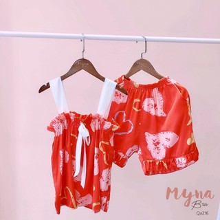 Bộ lụa dây nhún ngực: Qa216 (vui lòng gửi hình shop check trước khi đặt)