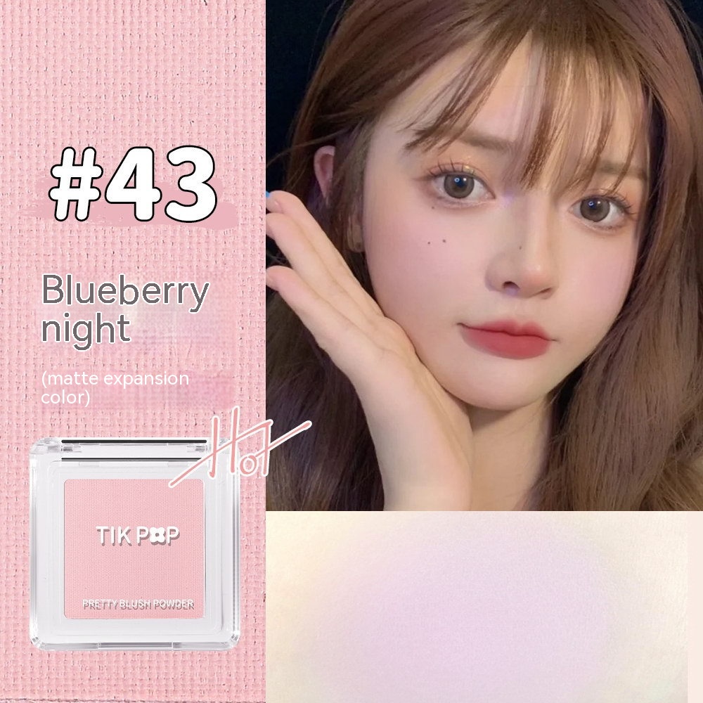 Phấn Má Hồng TIKPOP Màu Tím Lì Tự Nhiên Trang Điểm Sống Động