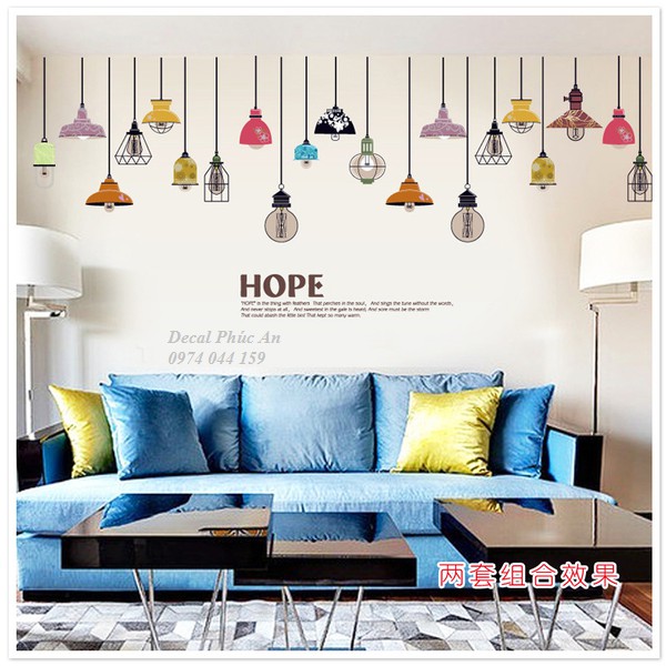 Decal dán tường bóng đèn hy vọng