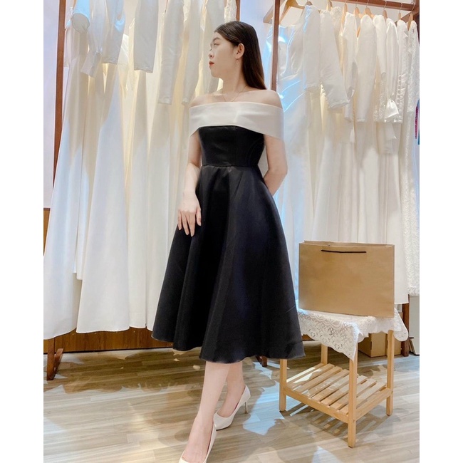 Đầm xoè form midi ngắn TRIPBLE T DRESS phối màu mặc nhiều kiểu - MS189Y