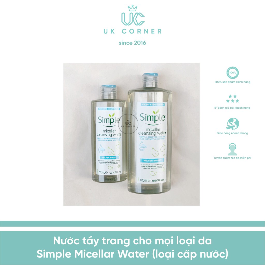 Tẩy trang cho mọi loại da Simple Micellar Water