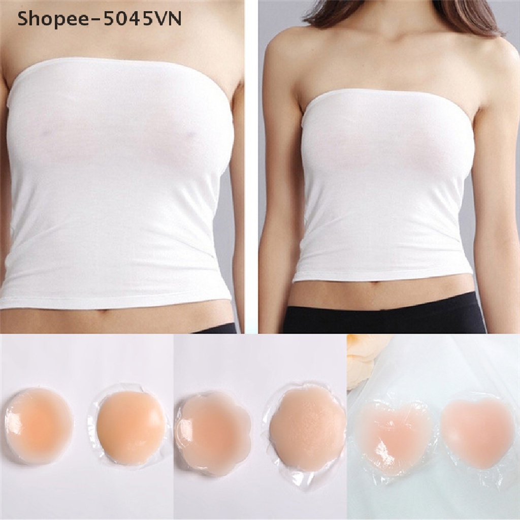 Cặp miếng dán ngực tự dính bằng silicon hình tròn/trái tim/bông hoa