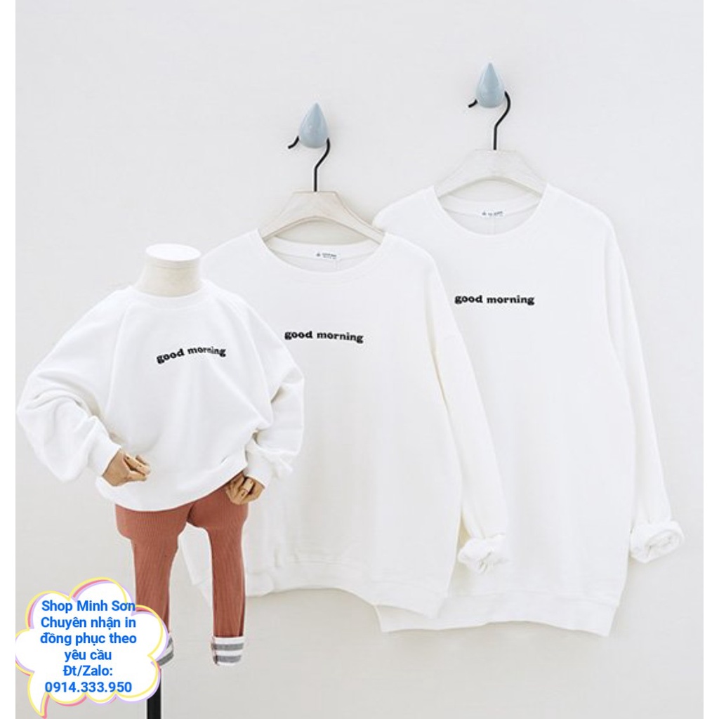 VIDEO ÁO NỈ GIA ĐÌNH SWEATER GOOD MORNING, ÁO NỈ ĐÔI  LOẠI 1 ĐỦ MÀU ĐỦ SIZE