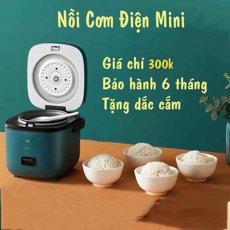 Nồi cơm điện mini lòng chảo chống dính, Rice Cooker thích hợp cho 1-2 người Dung tích 1.2L Electric Cooker