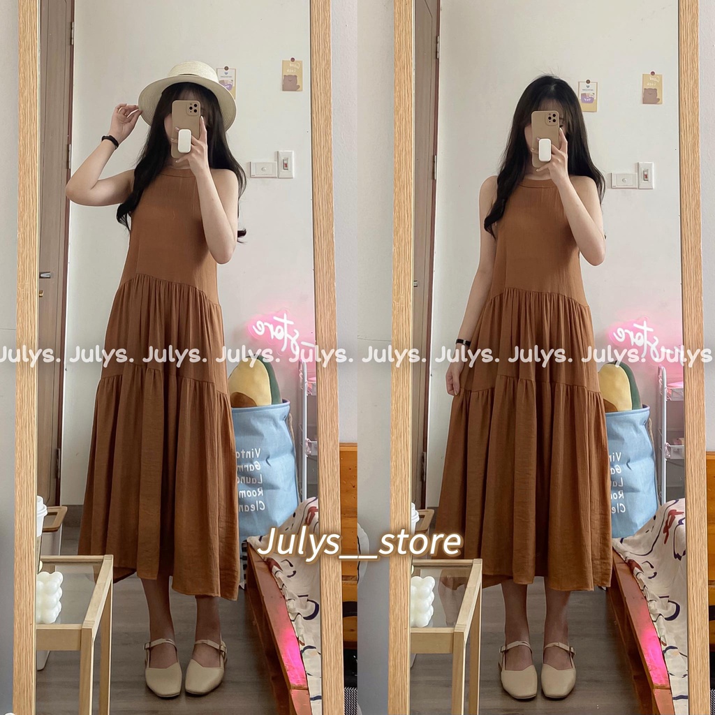 Đầm đũi sát nách cổ yếm 1 lớp (ảnh thật kèm video)