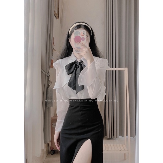 ÁO SƠ MI NỮ VOAN MỀM DÂY CỘT RỜI ( ẢNH SHOP TỰ CHỤP/XEM THÔNG TIN ÁO Ở PHẦN MÔ TẢ)