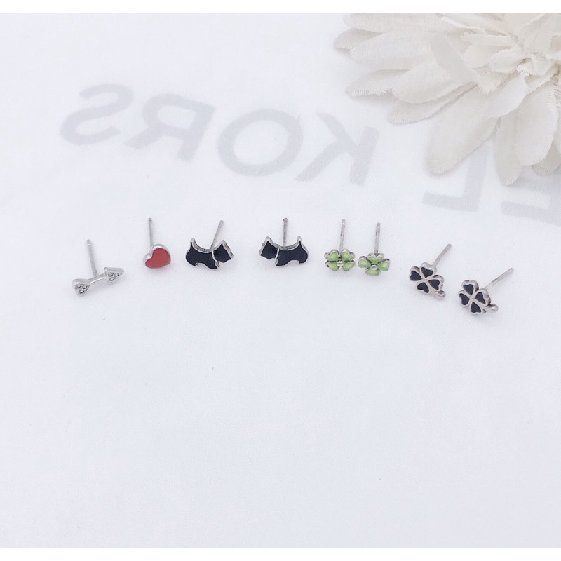 Khuyên tai Nmj cỏ 4 lá may mắn + tặng kèm hộp