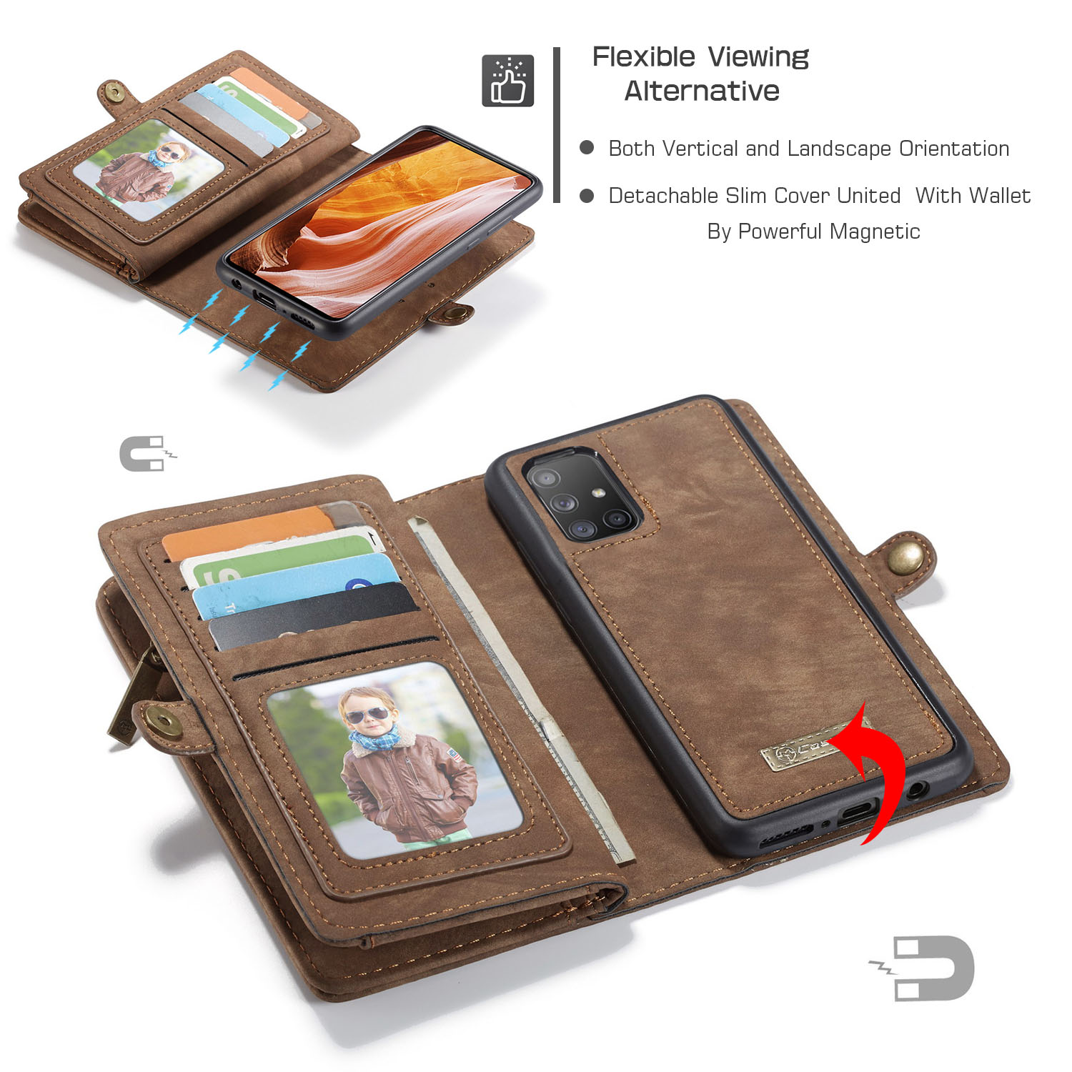 Casing Huawei Mate 20 P30 P20 Pro Lite Caseme Flip Magnetic Split Frosted Leather Wallet Money Card Bag Single Shell Holder Cover Case