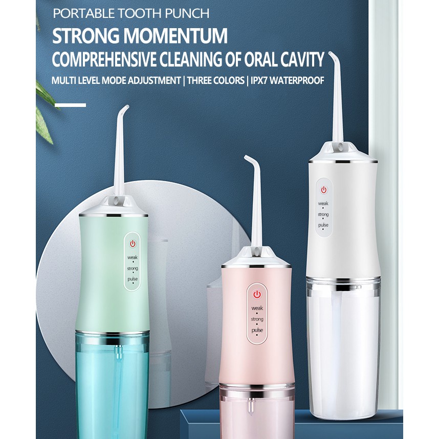 Máy Tăm Nước Cầm Tay Oral Irrigator Thế Hệ Mới 2021 - Dòng Máy Tăm Nước Nha Sĩ Khuyên Dùng  - Tặng 4 Đầu Chuyên Dụng