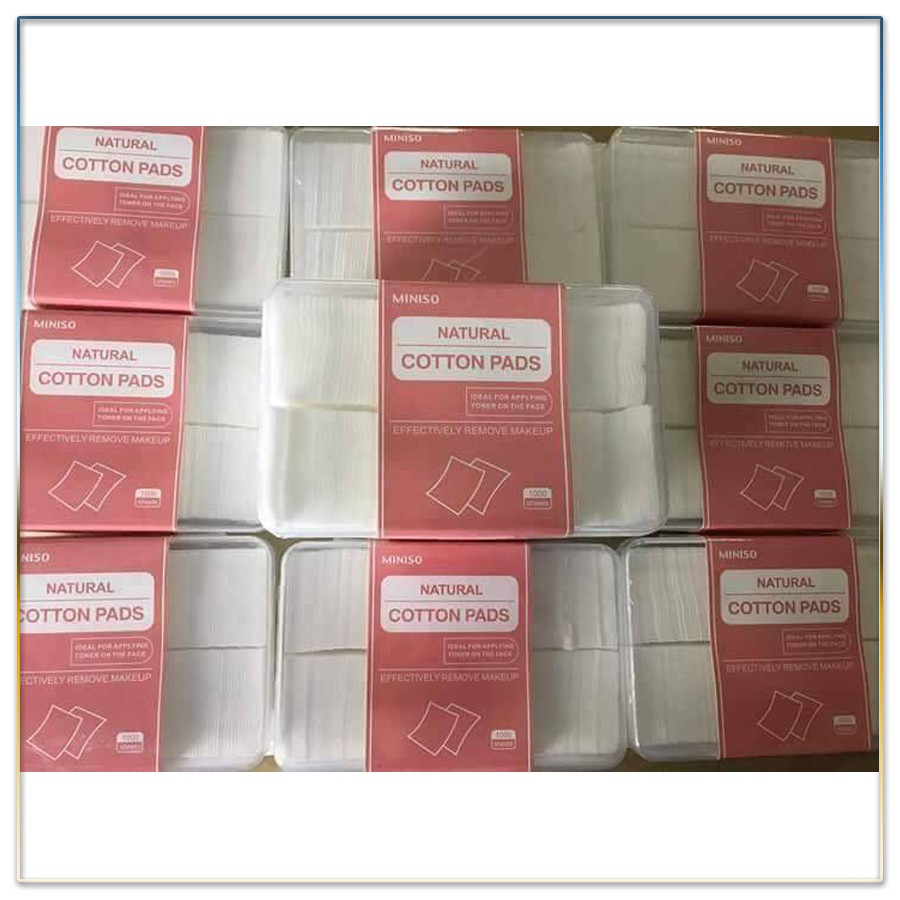 Hộp Bông Tẩy Trang Miniso 1000 Miếng, 100% cotton nhập khẩu từ Nhật Bản đặc tính mềm mại, đặc biệt không gây kích ứng da | BigBuy360 - bigbuy360.vn