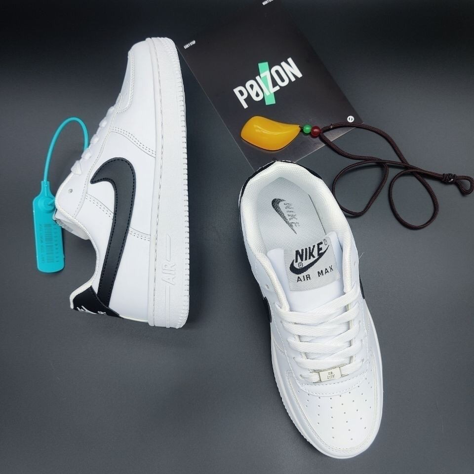 △▨AF1 Pure Air Force One Giày bảng trắng nhỏ nam và nữ Đôi nk cổ thấp với cùng phong cách sinh viên điển kết hợp tất cả