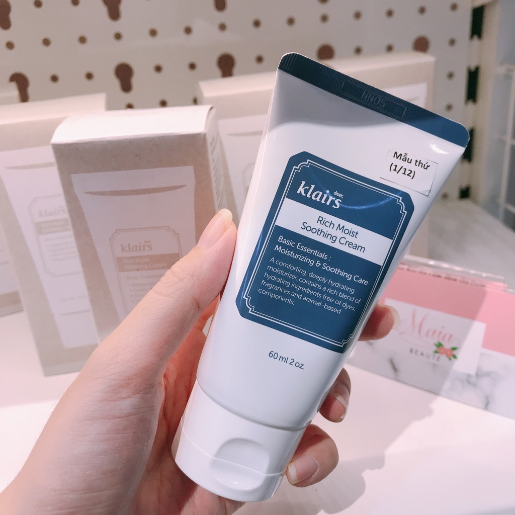 [CÓ BILL-CHÍNH HÃNG 100%] Kem Dưỡng Ẩm Và Làm Mịn Da Dear Klairs Rich Moist Soothing Cream 60ml | BigBuy360 - bigbuy360.vn