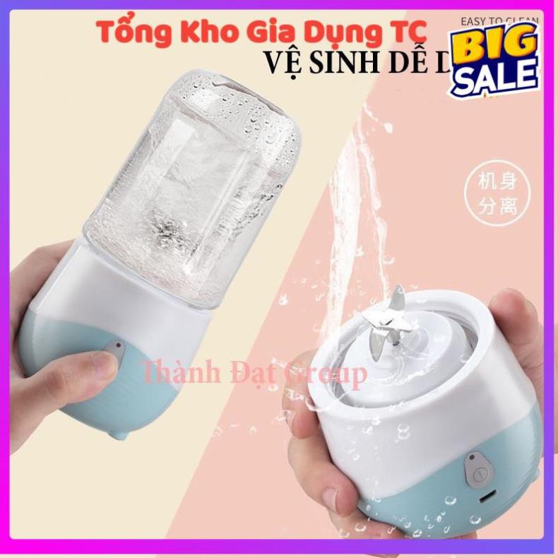 ( Loại 6 lưỡi) Máy xay sinh tố mini cầm tay, máy xay hoa quả trái cây sạc pin (bảo hành 6 tháng)