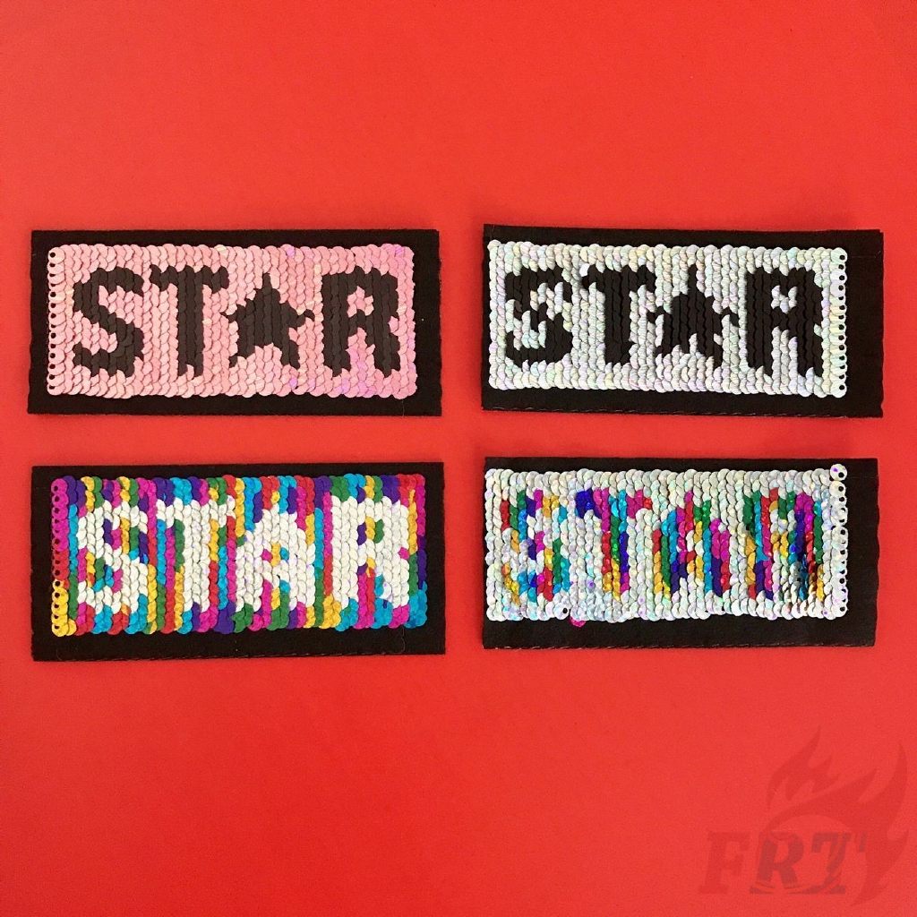Sticker ủi thêu hình ngôi sao 5 cánh（☸ Letter Sequins Patch ☸）