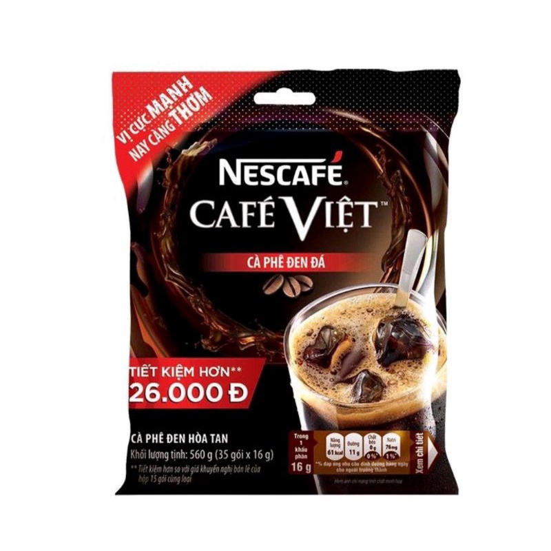 Cà phê hòa tan Nescafe cafe Việt - Cà phê đen đá ( 35 gói x 16g )