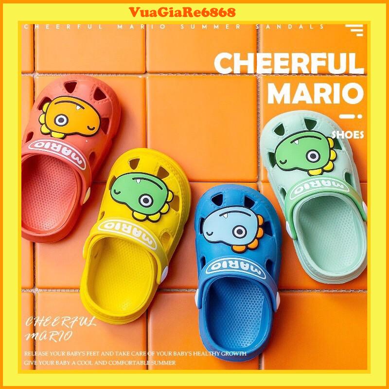 Dép sục cho bé Cheerful Mario KHỦNG LONG siêu mềm, êm, nhẹ kiểu dáng dễ thương mã VGR68