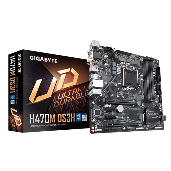 Main Bo Mạch Chủ Gigabyte H470M-DS3H (Chipset Intel H470/ Socket LGA1200/ VGA onboard) NEW