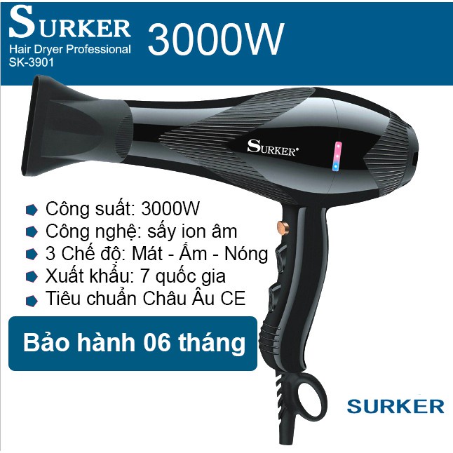 Máy Sấy Tóc Cao Cấp SURKER-3901 - 3000W