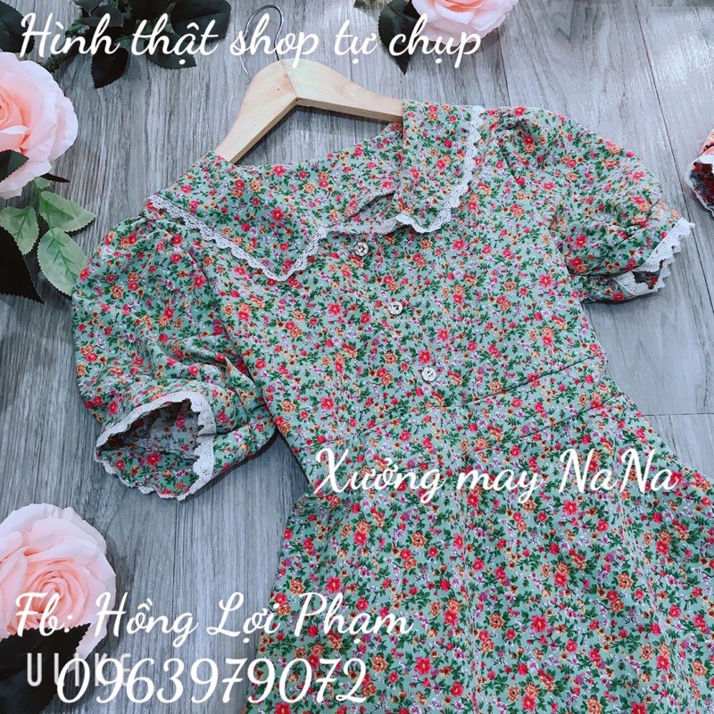 Đầm maxi hoa thiết kế viền ren có túi siêu xinh (hình thật+video) | BigBuy360 - bigbuy360.vn