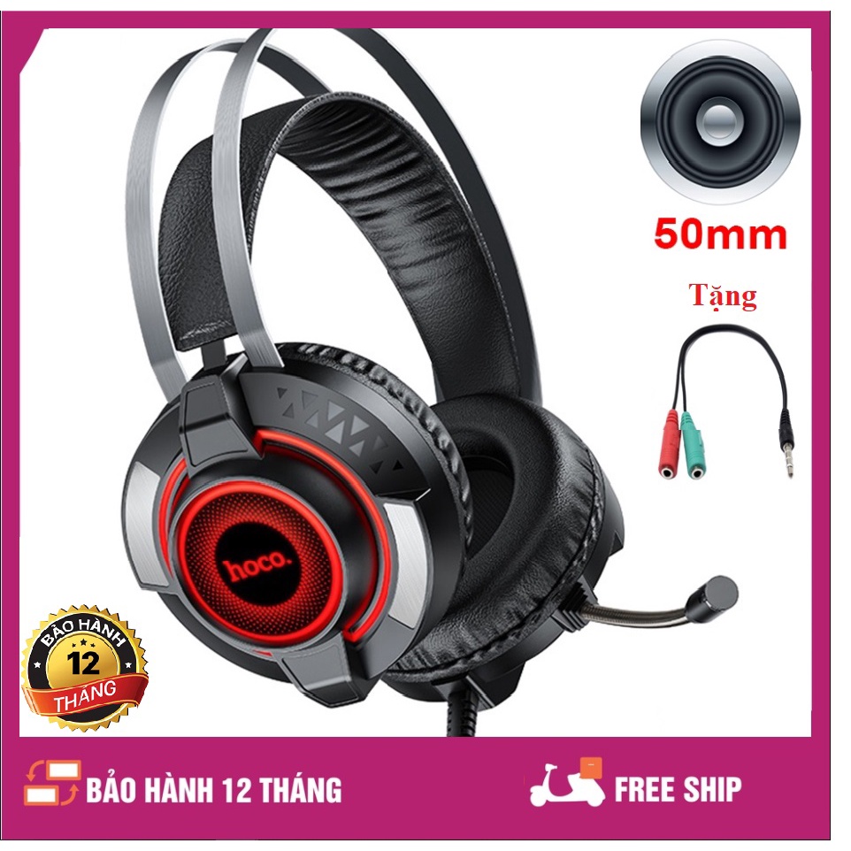 Tai Nghe Chụp Tai gaming Hoco EDS06 chuyên Game, Đèn Led Có MIC Bảo Hành Chính Hãng 12 tháng