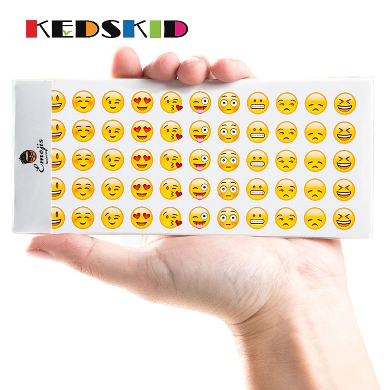 1 Bộ 12 tấm 660c nhãn sticker dán Emoji Iphone