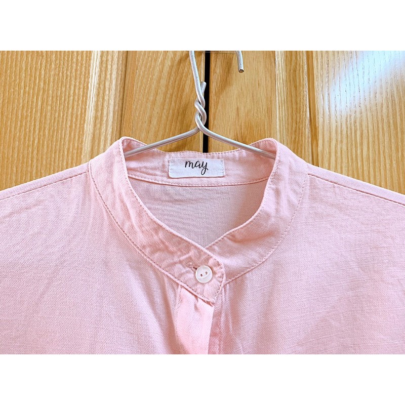 [Pass] Áo linen màu hồng phấn May boutique