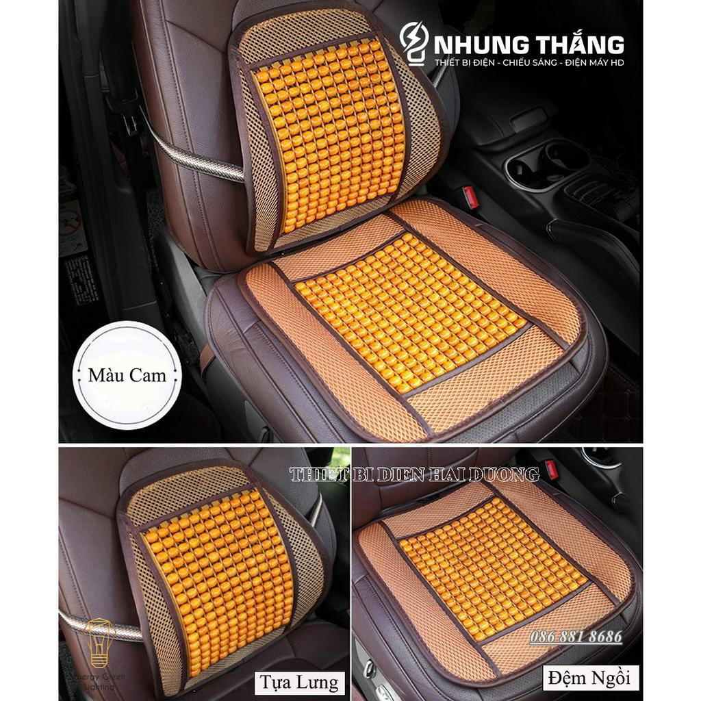 Đệm Lót Ghế - Tựa Lưng Hạt Gỗ Cao Cấp Ô tô Và Văn Phòng - Chống Mỏi Lưng - Bảo Vệ Cột Sống