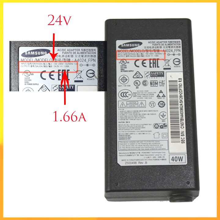 Sạc pin loa Samsung 24v 1.66a hàng chính hãng