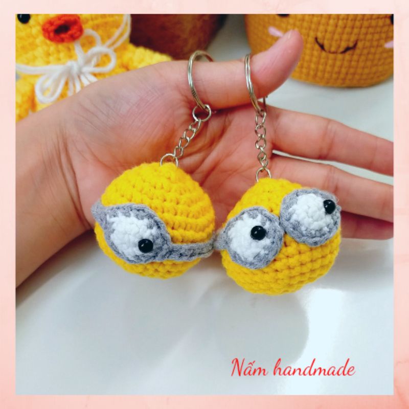 Móc khoá Minion bằng len _móc khoá handmade