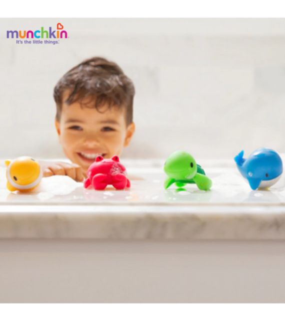 Bộ 4 sinh vật biển thả chậu tắm MUNCHKIN an toàn cho bé