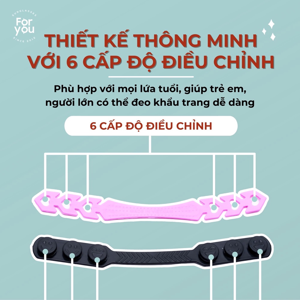 Đai đeo cao su Khẩu Trang Y Tế, chống đau tai. Chất liệu mềm dẻo nhiều màu