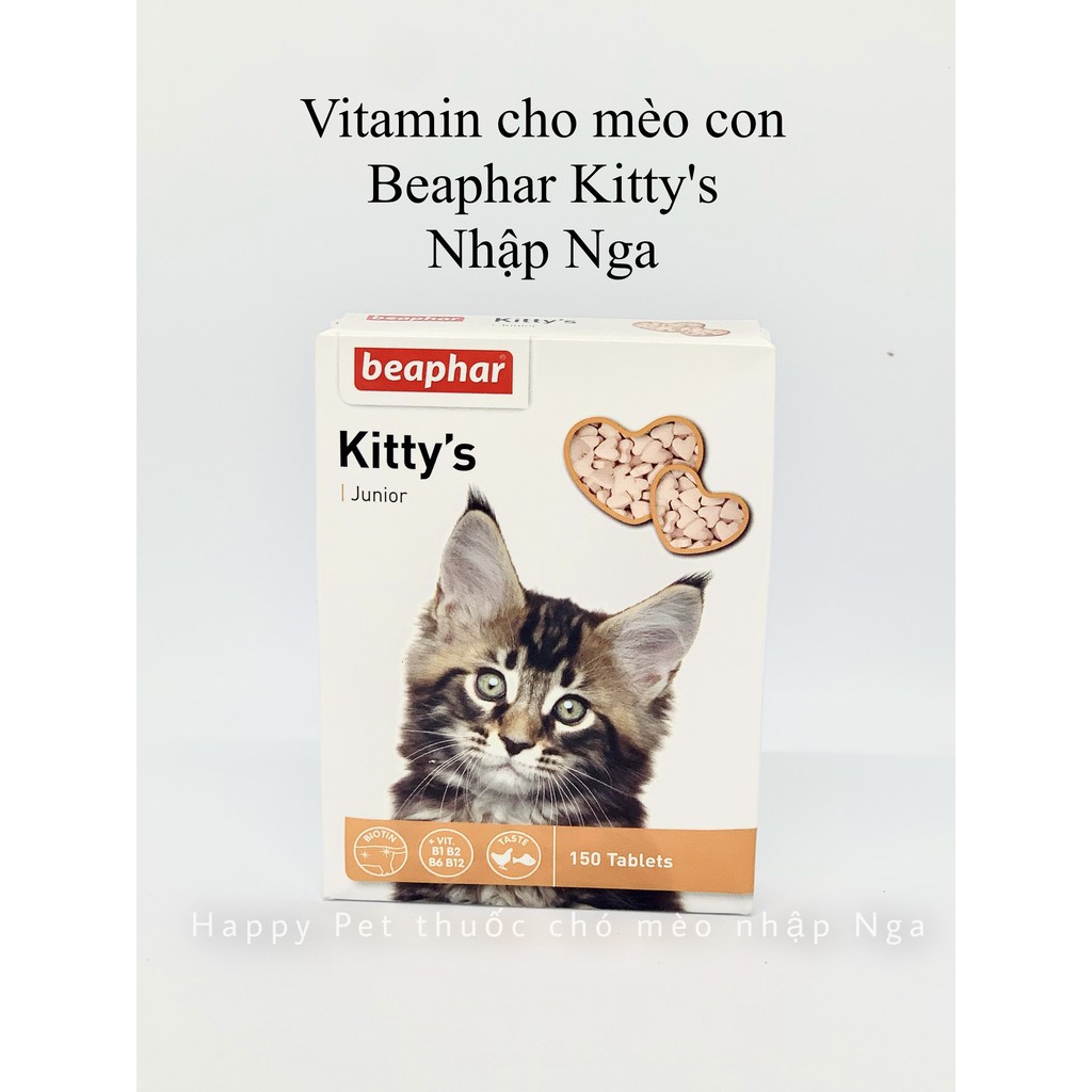 Viên tăng nọng cho mèo con Beaphar Kitty's hộp 150 viên nhập Nga