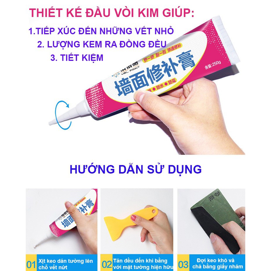 Combo 3 keo vá vết nứt tường đa năng chống thấm thông minh - ICO HOME