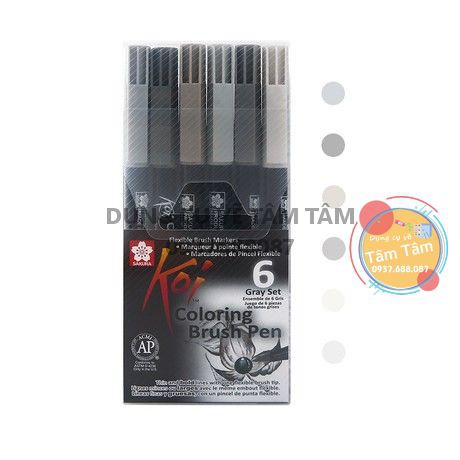 [ TÂM TÂM ]-BÚT CỌ Màu NƯỚC SAKURA KOI COLOURING BRUSH PEN 6/12/24 cây-