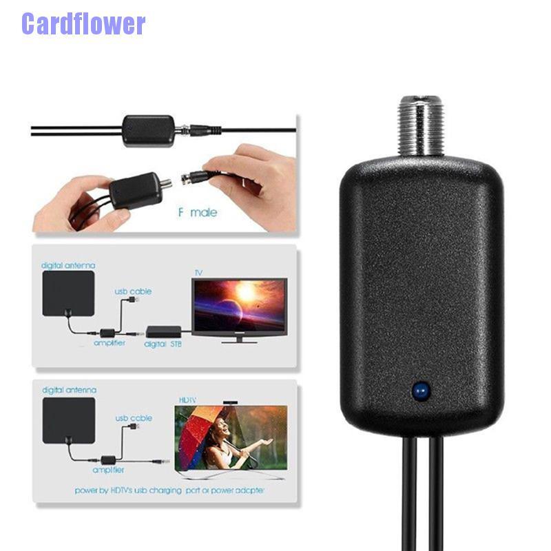 Cardflower  Digital HDTV Signal Amplifier Booster For Cable TV Fox Antenna HD Channel 25db