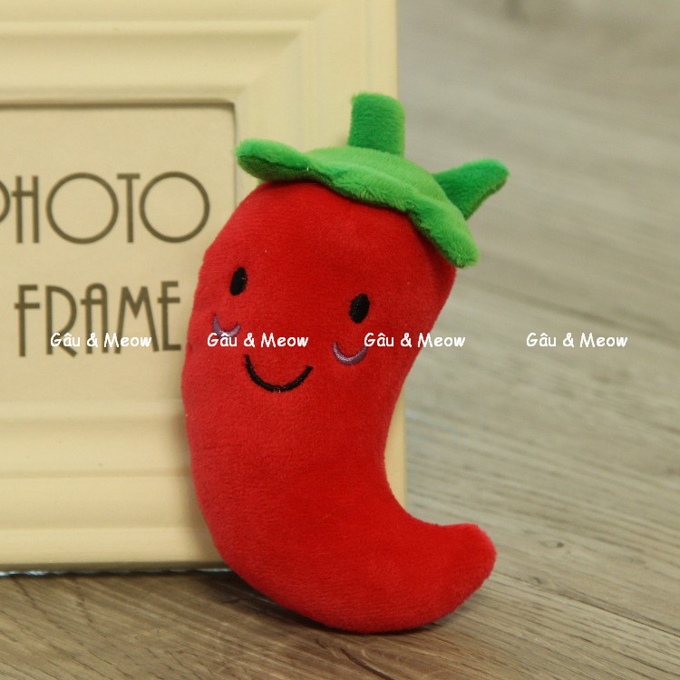 Đồ chơi thú cưng chó mèo thú bông và trái cây nhồi bông giúp vui vẻ giảm stress size mini bóp kêu