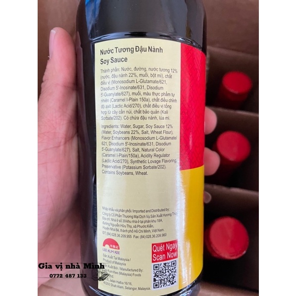 NƯỚC TƯƠNG ĐẬU NÀNH SOY SAUCE LEE KUM KEE 500ML