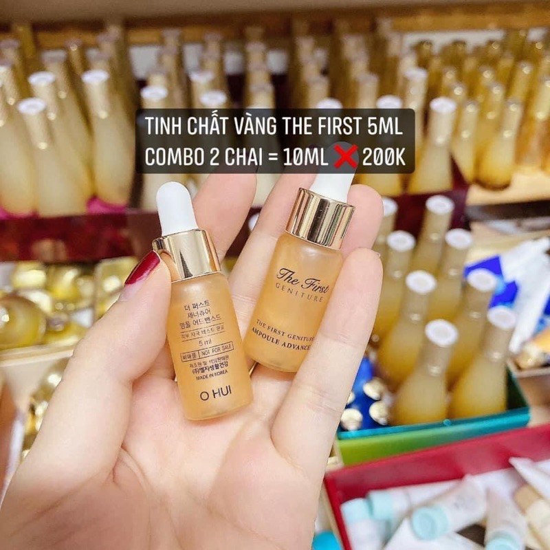Chai Tinh Chất Vàng Ohui The First 5ml( mua 1 chai 5ml tặng 1 gói tẩy da chết Ohui 1ml)