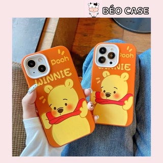Ốp lưng GẤU POOH WIN NIE CAM TÁCH VIỀN BA CHI TIẾT CẠNH VUÔNG CHỐNG BẨN
