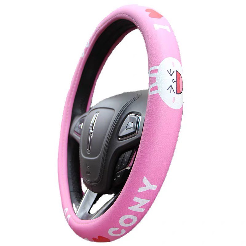 Bọc vô lăng ô tô Line Friend Gấu Gà Thỏ - Bọc vô lăng xe hơi cao cấp