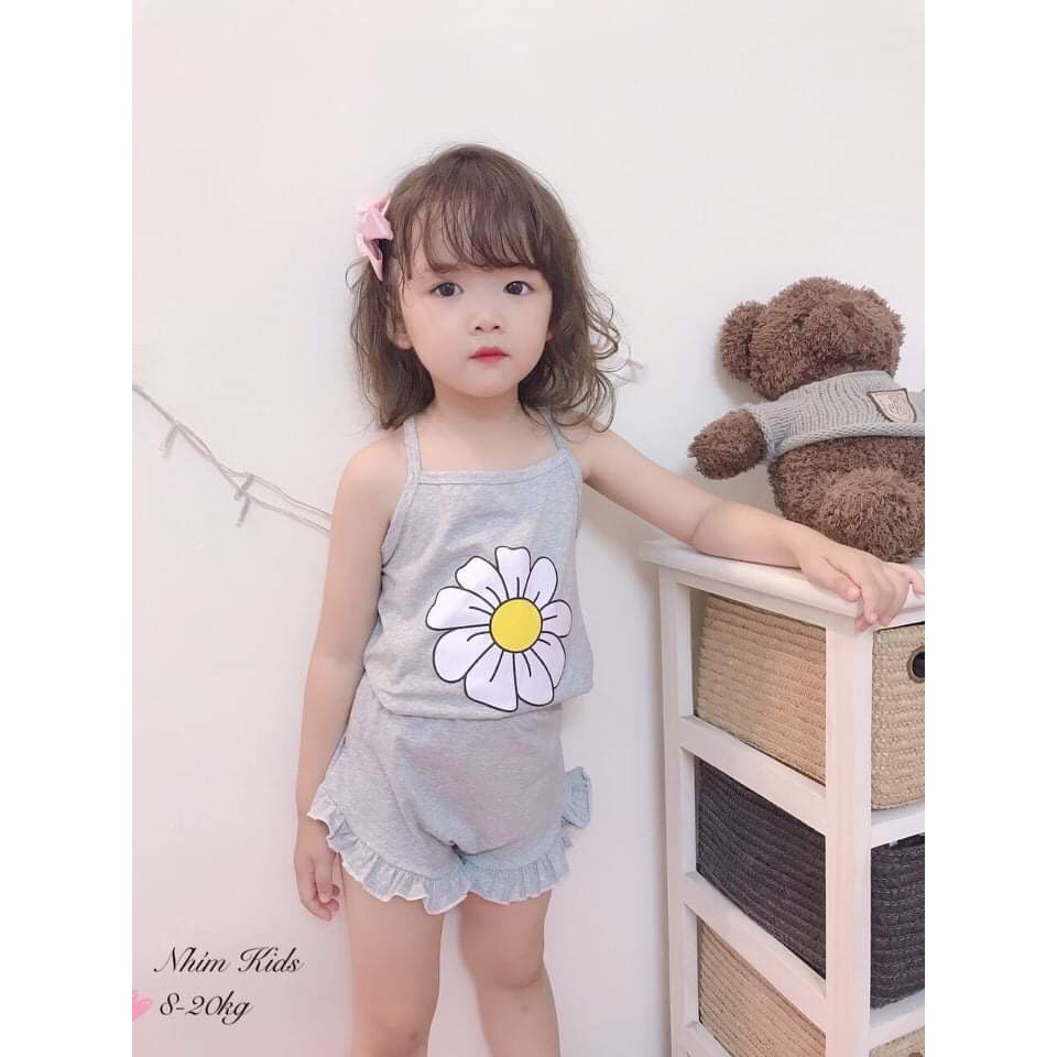 Đồ Bộ Bé Gái 2 Dây Chéo Cotton Hoa Quả 6-17kg