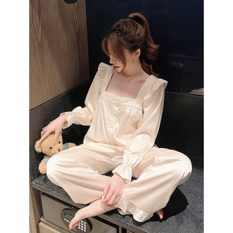 Bộ ngủ nữ dài tay mặc nhà bộ ngủ lụa LATIN IMODA, thoáng mát, vải mềm mịn, sang trọng free side từ 45-60kg | BigBuy360 - bigbuy360.vn