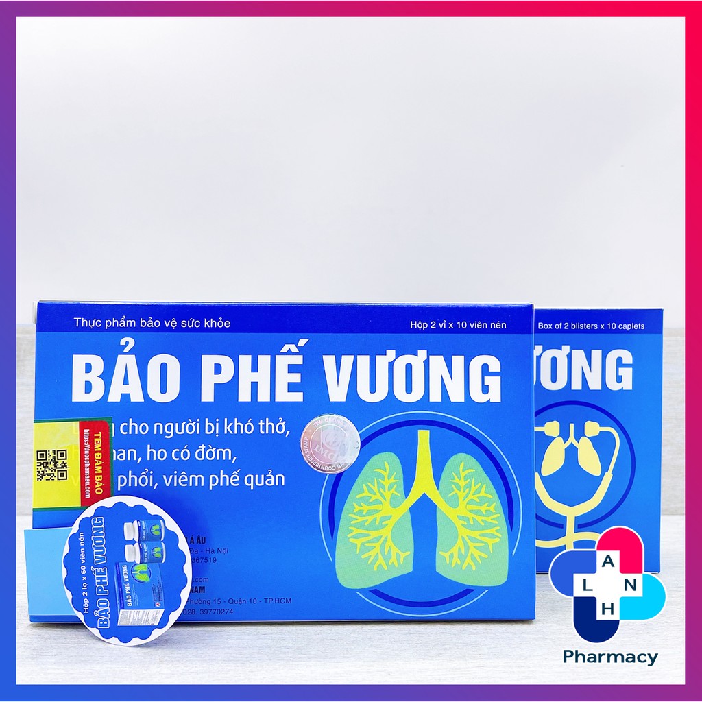 BẢO PHẾ VƯƠNG (20 viên) - Dùng cho người bị khó thở, ho khan, ho có đờm, viêm phổi, viêm phế quản.