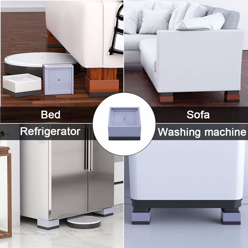 Bộ 4 miếng đệm chân bàn/ giường/ ghế sofa/ đồ nội thất nâng chiều cao chống trượt bền bị không gây tiếng ồn bảo vệ sàn