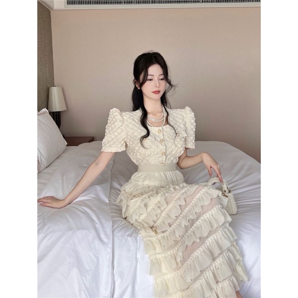 Order 7-15 ngày  set váy voan tiểu thư