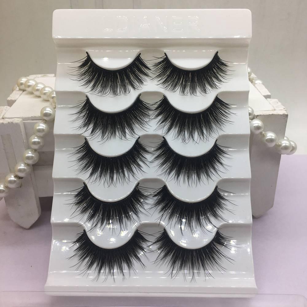 [Hàng mới về] 5 Cặp lông mi giả lông chồn dày 3d 100% chuyên dùng cho trang điểm